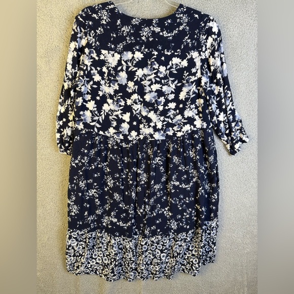 J Jill navy floral dress size small preowned - Picture 9 of 10